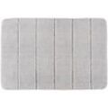 Badteppich Steps Light Grey, 60 x 90 cm, Mikrofaser, Grau, Polyester hellgrau - grau - Wenko