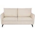 3-Sitzer Design-Schlafsofa mit beigem Stoff und schwarzem Metall LIAM