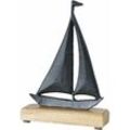 Deko Aufsteller Segelboot - 22cm - Mango Aluminium Tisch Fenster Dekoration Boot