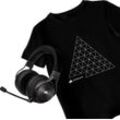 Corsair VIRTUOSO RGB WIRELESS XT + gratis T-Shirt Gaming-Headset (Mikrofon abnehmbar, A2DP Bluetooth, HFP, HSP), schwarz
