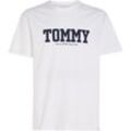 TOMMY Jeans T-Shirt, Logo-Print, Baumwolle, für Herren, weiß, XXL