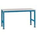 Manuflex Stationär Arbeitstisch Basic UNIVERSAL Standard Kunststoff, Stahl Brillantblau 2.000 x 800 mm