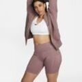 Nike Go Biker-Shorts mit starkem Halt, mittelhohem Bund und Taschen für Damen (ca. 20 cm) - Lila