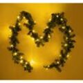 Weihnachts-Girlande mit Lichterkette - 540 cm / 70 LED - Künstliche Tannen Girlande warmweiß beleuchtet