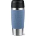 Emsa Thermobecher Travel Mug Classic, Edelstahl, Kunststoff, Silikon, 4h heiß, 8h kalt, 100% dicht, spülmaschinenfest, 360°-Trinköffnung, blau