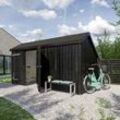 Plus Gartenhaus Multi 2 Module 445 x 258 cm natur mit Doppeltür, geschlossen
