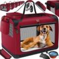 Hundebox Hundetransportbox faltbar Inkl.Hundenapf Transporttasche Hundetasche Transportbox für Haustiere Hunde und Katzen Haustiertransportbox xxl /