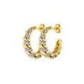 Sparkle Twisted Hoops 14K Gold Plated