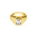 Emerald Ring White 14K Gold Plated