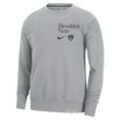 Brooklyn Nets Standard Issue Nike Dri-FIT NBA-Sweatshirt mit Rundhalsausschnitt für Herren - Grau