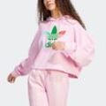 Kapuzensweatshirt ADIDAS ORIGINALS "ADICOLOR 70S CROPPED HOODIE" Gr. S, pink (trupnk) Damen Sweatshirts