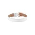 White Leather Strap Rose Gold