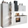 OPTIFIT Küche Ahus, Breite 310 cm,wahlweise mit E-Geräten,MDF Fronten,Soft Close Funktion, weiß