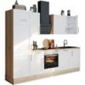 OPTIFIT Küche Ahus, 280 cm breit,wahlweise mit E-Geräten,MDF Fronten, Soft Close Funktion, weiß