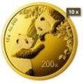 10 x 15 g Gold China Panda 2023
