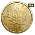 10 x 1 Unze Gold Maple Leaf diverse Jahrgänge