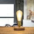 Licht-erlebnisse - Tischlampe klein Industrial Design Ø12cm rund - Gold
