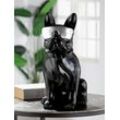 Tierfigur CASABLANCA BY GILDE "Mops Cool Dog sitzend" Dekofiguren Gr. B/H/T: 18 cm x 35 cm x 24,5 cm, schwarz Tierfiguren