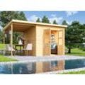 Karibu 14 mm Gartenhaus »Pyrmont 4«, aus Holz, naturbelassen, 5,02 qm