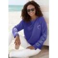 ELBSAND Sweatshirt 'Anvor' blau Gr. L (40) für Damen. Rundhals und Logodrucke. Figurumspielend. Nachhaltig.