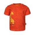 sigikid - T-Shirt WILDLIFE – GIRAFFE gemustert in orange, Gr.68