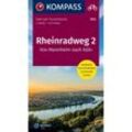 KOMPASS Fahrrad-Tourenkarte Rheinradweg 2, von Mannheim nach Köln 1:50.000, Karte (im Sinne von Landkarte)