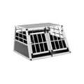 Wiesenfield Tiertransportbox Hundetransportbox Auto Hundebox Aluminium Trapezform 70 x 90 x 50 cm