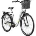 Zündapp E-Bike City Z510 700c Damen 28 Zoll RH 48cm 3-Gang 374 Wh weiß grün