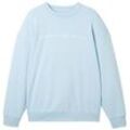 TOM TAILOR DENIM Herren Relaxed Sweatshirt mit recyceltem Polyester, blau, Print, Gr. XL