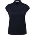 s.Oliver BLACK LABEL T-Shirt, Stehkragen, Plissee, für Damen, blau, 40
