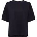 ESPRIT T-Shirt, überschnittene Schultern, Seitenschlitze, für Damen, schwarz, L