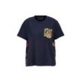 19V69 Italia by Versace Oversize-Shirt TABITHA "Damen T-Shirt mit Barockmuster-Tasche