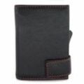 SecWal SecWal 1 Kreditkartenetui Geldbörse RFID Leder 9 cm schwarz-rot