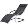 Bonnevie - Sonnenliege,Liegestuhl mit Auflage Aluminium und Textilene Schwarz vidaXL