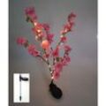 Solar led Blütenstrauch rosa 90cm Gartenstecker Lichterstrauch Zweige Gartendeko