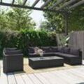 9-tlg. Garten-Lounge-Set,Gartenmöbel-Set mit Auflagen Poly Rattan Schwarz vidaXL