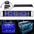 VINGO 24W LED Aquarium Mit Timer Beleuchtung Aufsetzleuchte Weiß+Blau Universal Fit 50-80CM