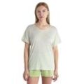 Icebreaker Merino Blend Drayden Reversible T-Shirt Stripe - Frau - Ecru Heather/glazen - Größe L