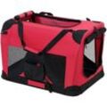 Pro.tec - Hundetransportbox m rot Faltbar Transportbox Hunde Box Trage Tasche [ ] - Rot