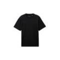 TOM TAILOR DENIM Herren Cutline T-Shirt, schwarz, Uni, Gr. XL
