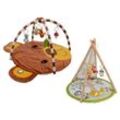 lupilu® Baby-Activity Tipi / Decke, mit bunten Plüsch-Anhängern