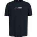Tommy Hilfiger Sport T-Shirt ESSENTIAL BIG LOGO TEE mit Tommy Hilfiger Logodruck auf der Brust, blau