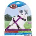 TRIXIE Katzengeschirr mit Leine für Kitten, Geschirr: 19-31cm / 8 mm, Leine, 1,20 m