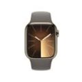 Apple Watch Series 9 (GPS + Cellular) 41mm Edelstahlgehäuse gold, Sportband grau M/L