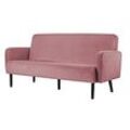Dreisitzer Sofa easyChair® by Paperflow LISBOA, Samtbezug pink, Fußgestell schwarz, B 1760 x T 815 x H 830 mm