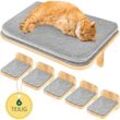 Happypet - Katzen Kletterwand Set 6-teilig für große Katzen – Wandkratzbaum mit Katzenbett, inkl. 5 x Katzenstufen Luxus Katzenwand Stabil,