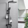 Duschsystem mit Thermostat Regendusche Duscharmatur Duschset Brausegarnitur Handbrause für Badezimmer - Vinteky