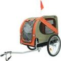 Skecten - Hund Fahrradanhänger Hundeanhänger Anhänger Hundetransporter Fahrrad Anhänger inkl. Kupplung (Orange+Grau)