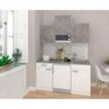 Miniküche mit Kühlschrank und Mikrowelle B: 150 cm Grau/Weiß