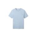 TOM TAILOR Herren Basic T-Shirt in Melange Optik, blau, Melange Optik, Gr. XL